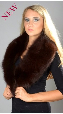 Dark Brown Fox Fur Collar